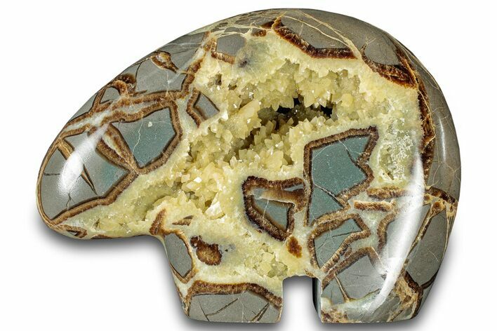 Calcite-Filled Polished Septarian Bear - Utah #301479